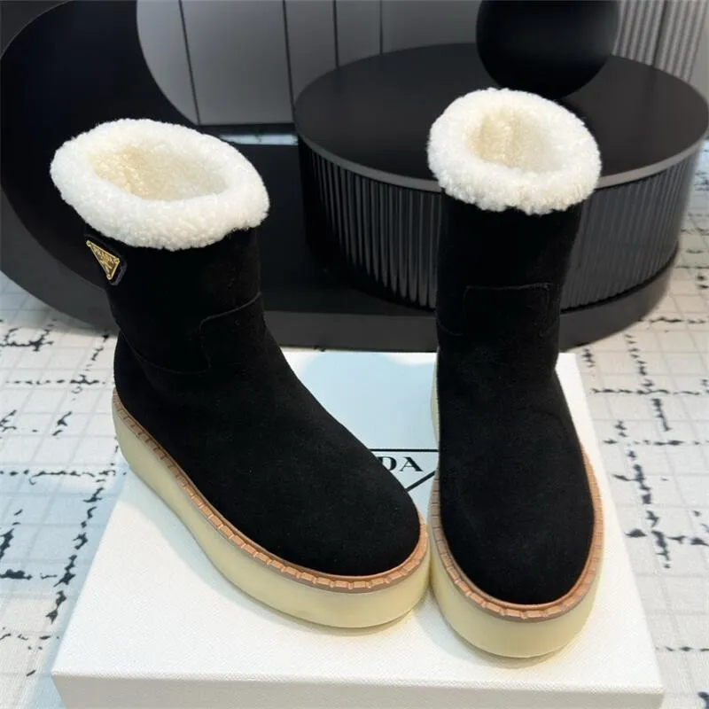 Women Suede Shearling Boot