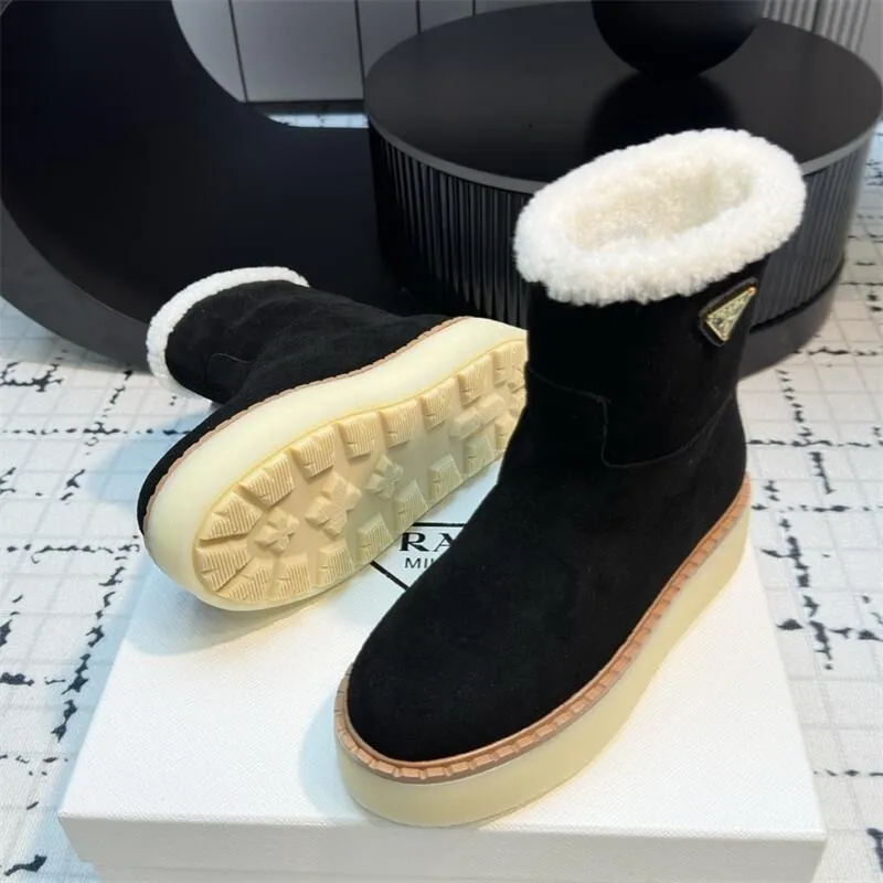 Women Suede Shearling Boot