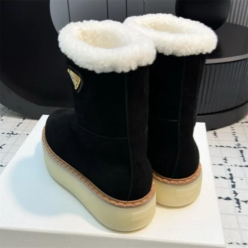 Women Suede Shearling Boot