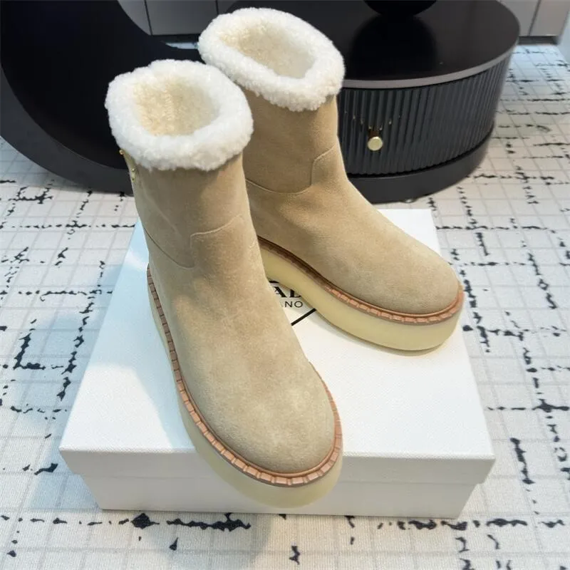Women Suede Shearling Boot