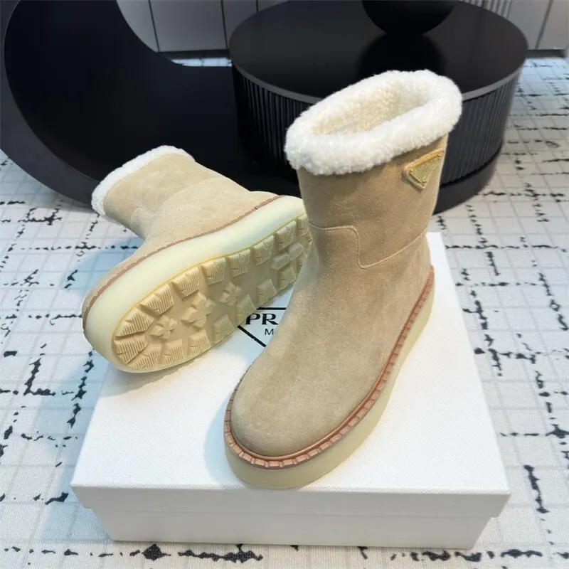 Women Suede Shearling Boot