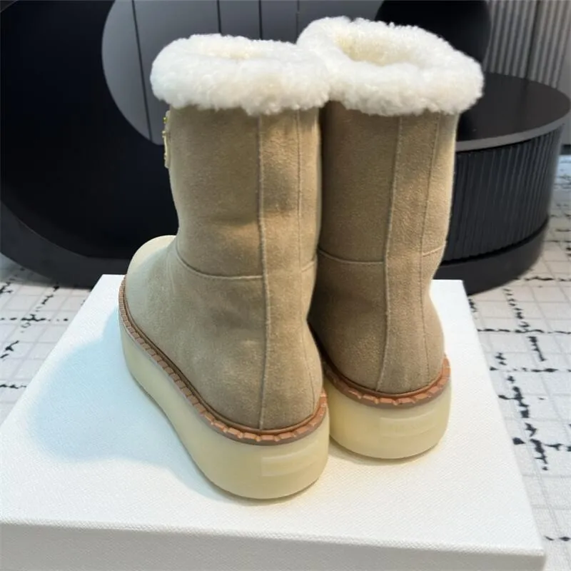Women Suede Shearling Boot