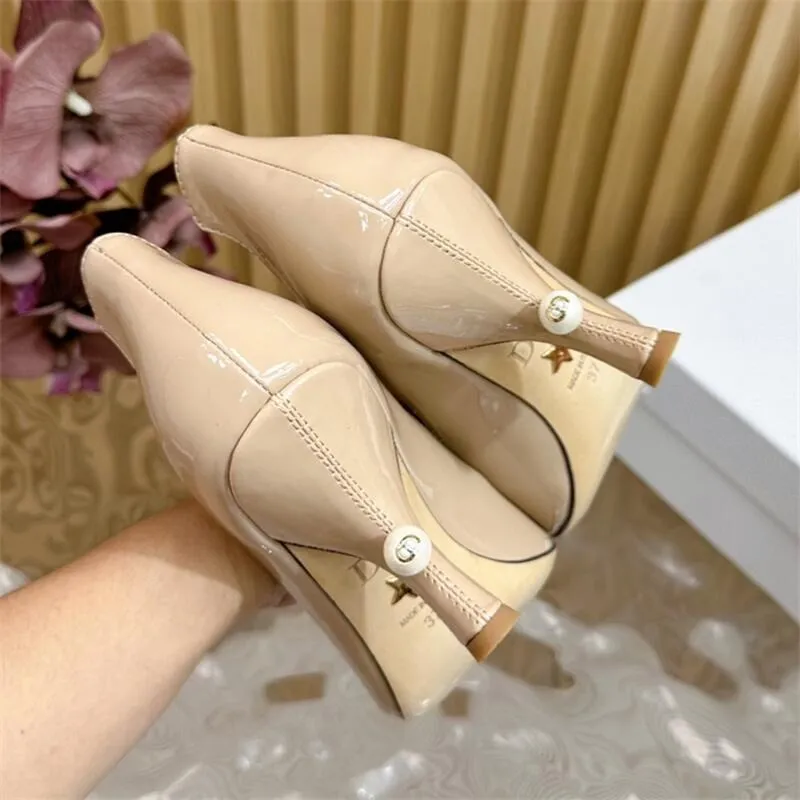 Ladies Leather High Heel Pointed Toe Pump