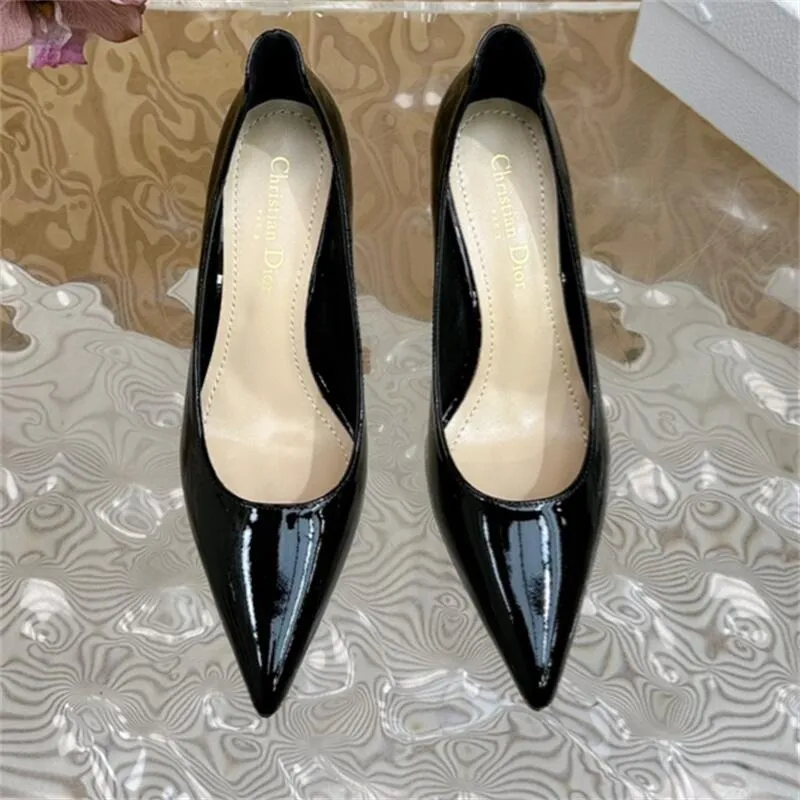 Ladies Leather High Heel Pointed Toe Pump