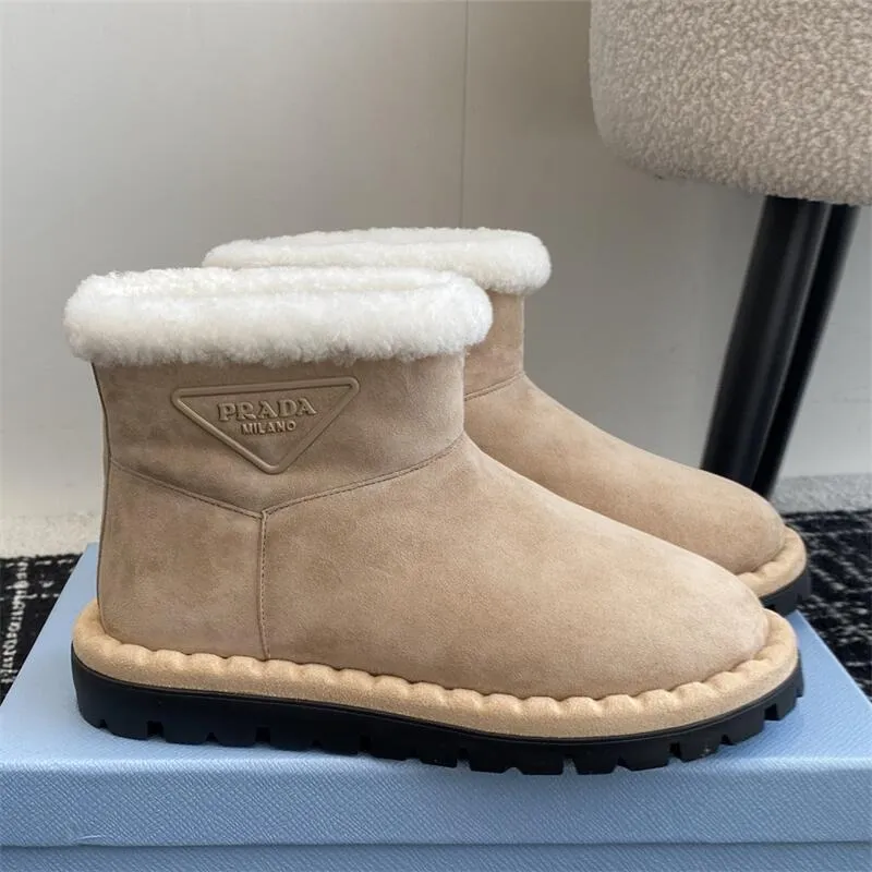 Triangle Logo Suede Snow Boot