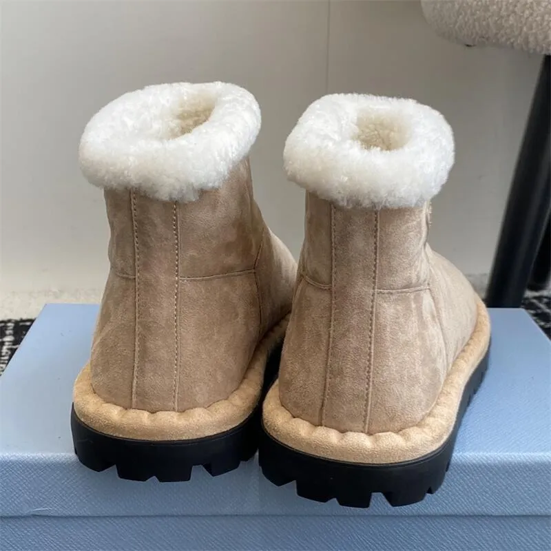 Triangle Logo Suede Snow Boot