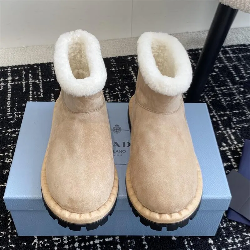 Triangle Logo Suede Snow Boot