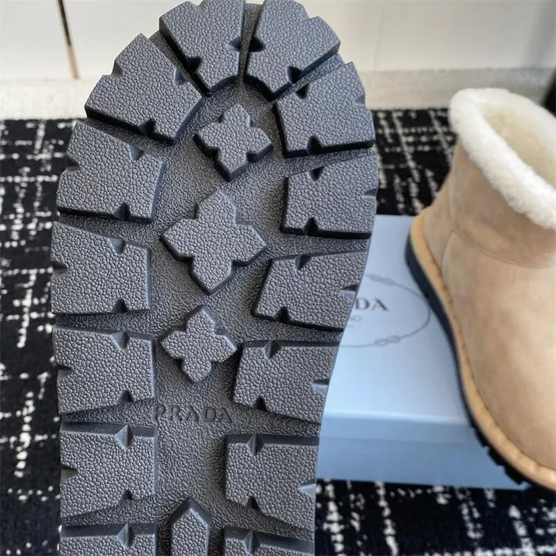 Triangle Logo Suede Snow Boot