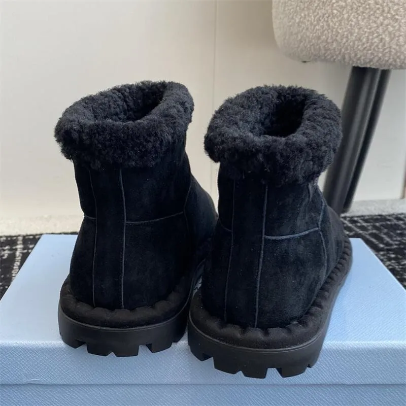 Triangle Logo Suede Snow Boot