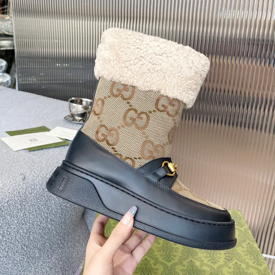 Autumn and winter wool snow boots