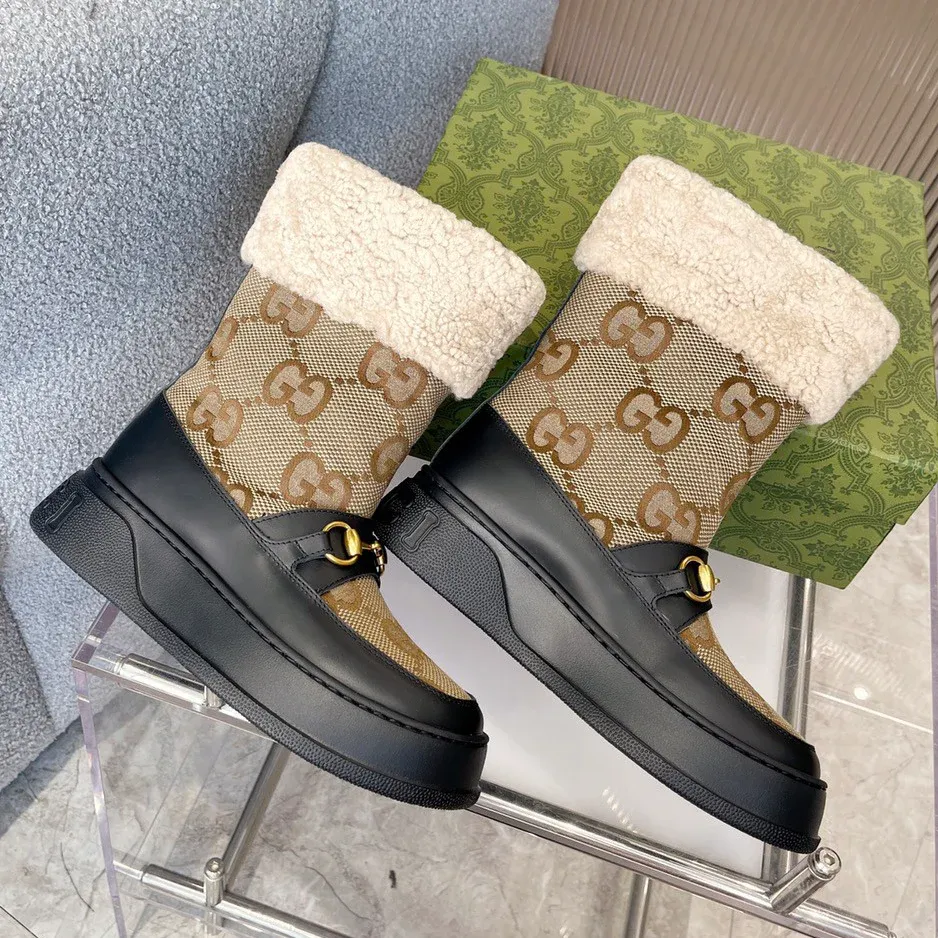 Autumn and winter wool snow boots