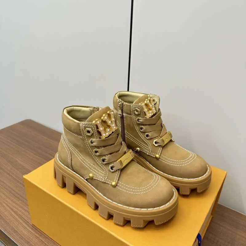 Checker Leather Ankle Boot