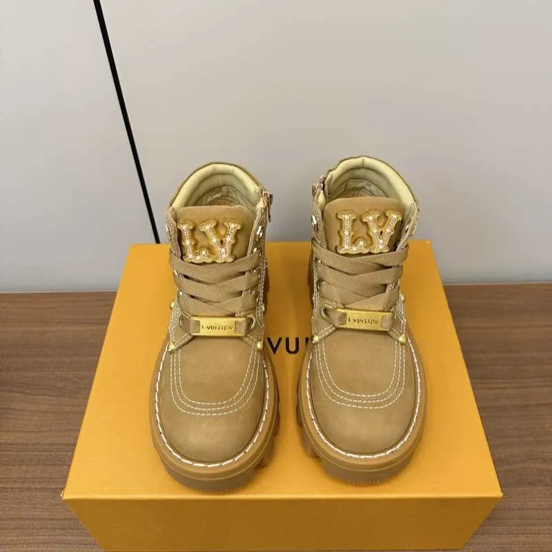 Checker Leather Ankle Boot