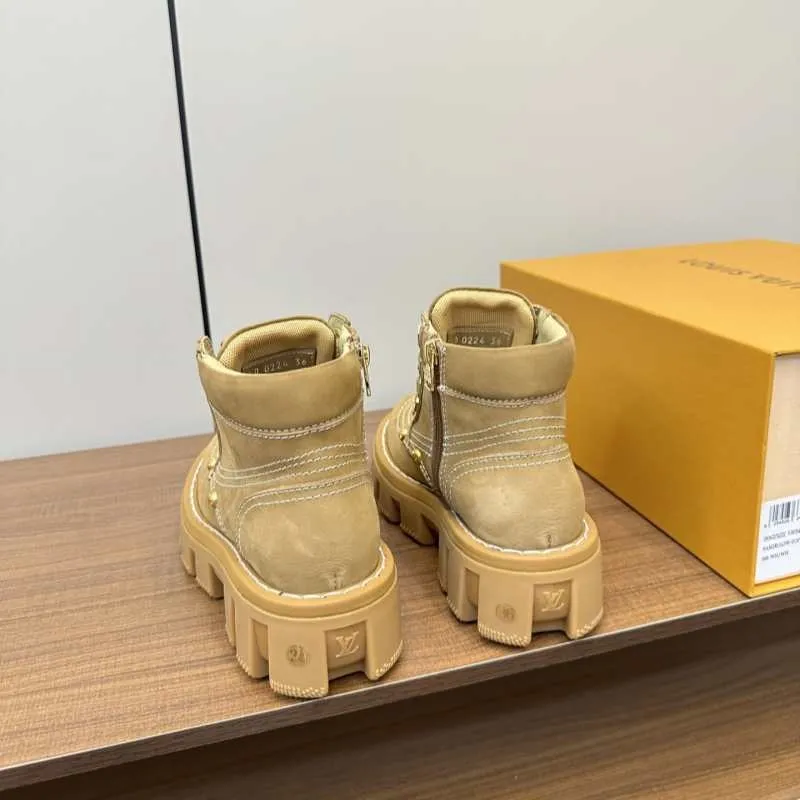 Checker Leather Ankle Boot