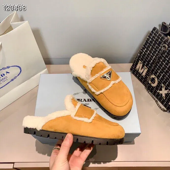 Fur slippers flat shoes 1024100806