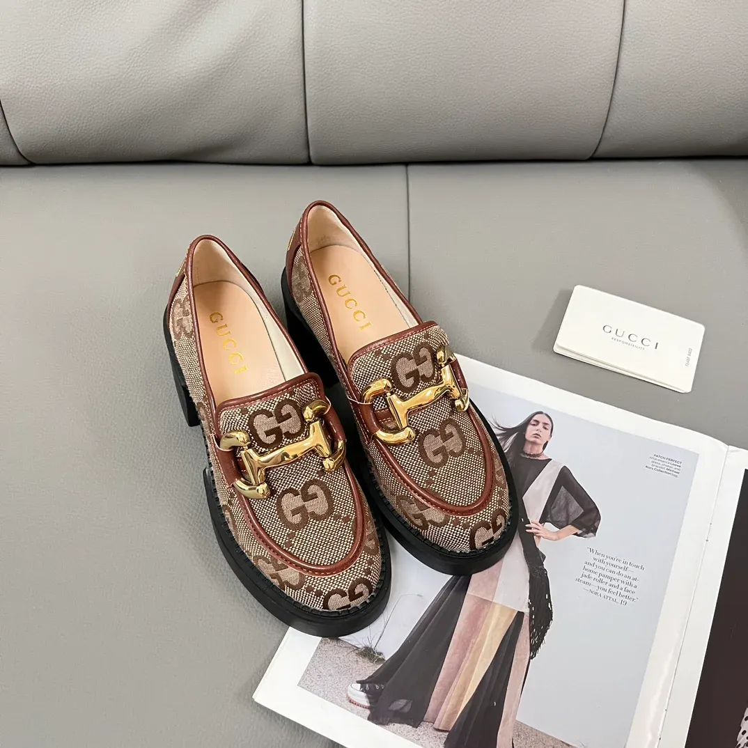 New coarse heeled loafers