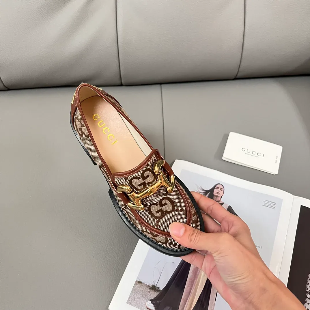 New coarse heeled loafers