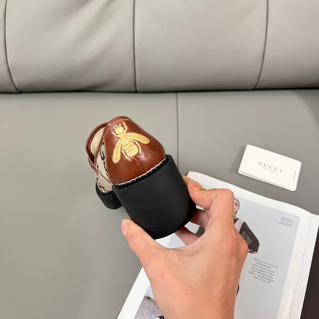 New coarse heeled loafers