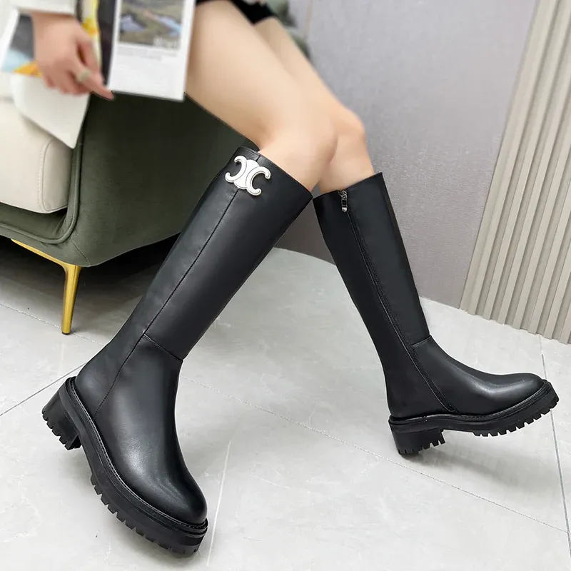 New fashionable black one foot long boots