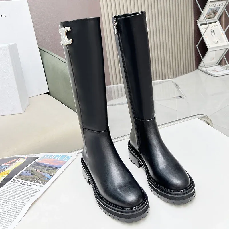 New fashionable black one foot long boots