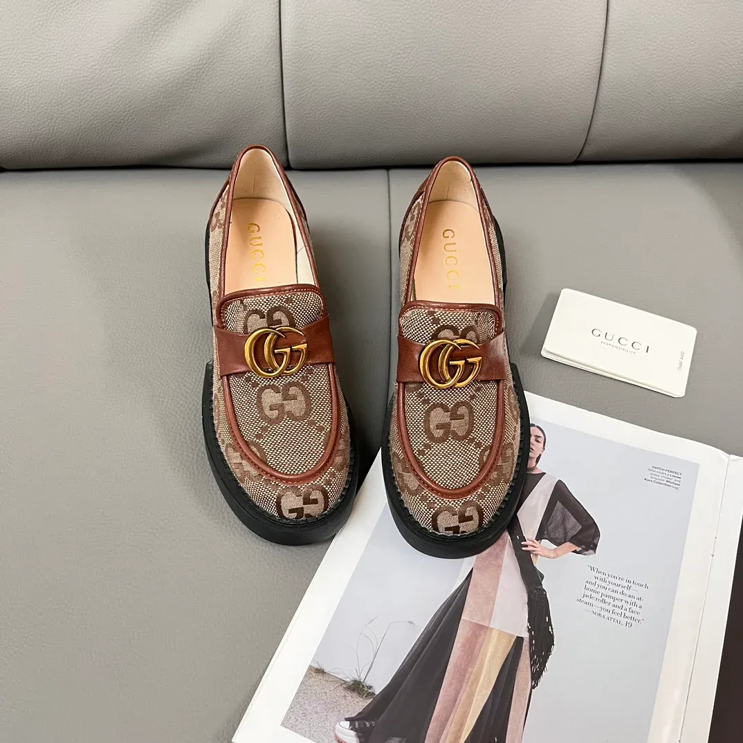 New coarse heeled loafers