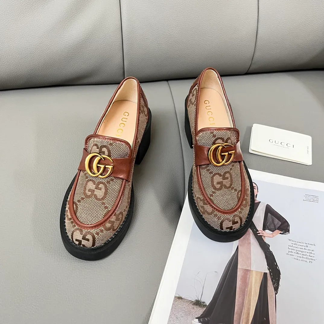 New coarse heeled loafers