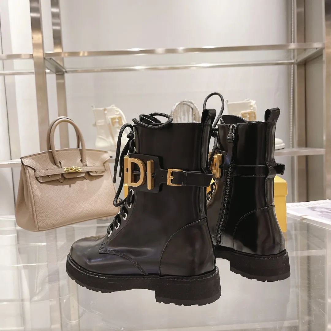 F Metal Accessories Women's Shiny Martin Boots