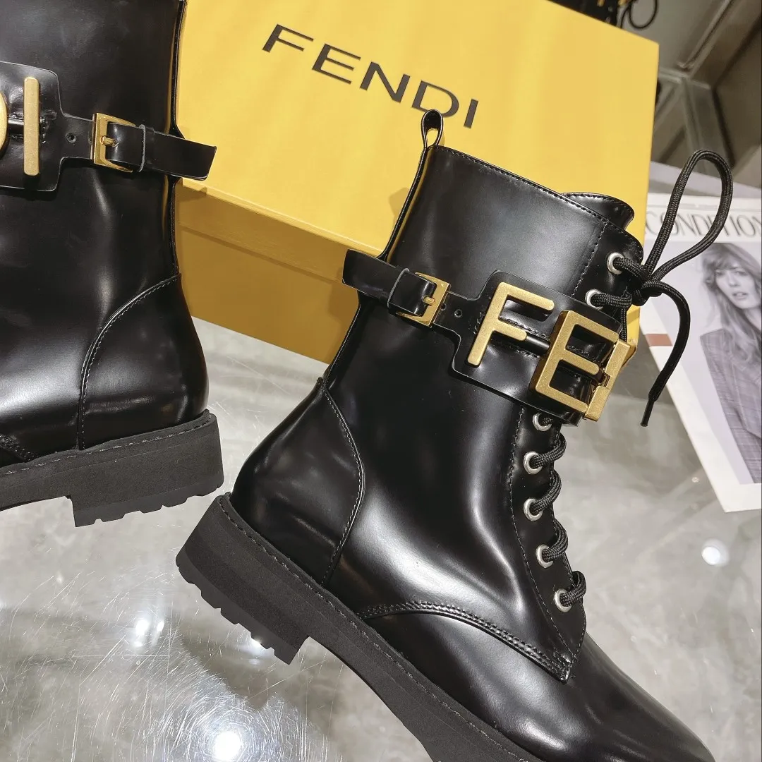 F Metal Accessories Women's Shiny Martin Boots