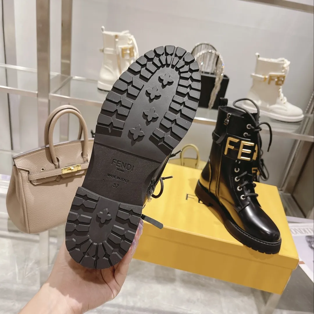 F Metal Accessories Women's Shiny Martin Boots