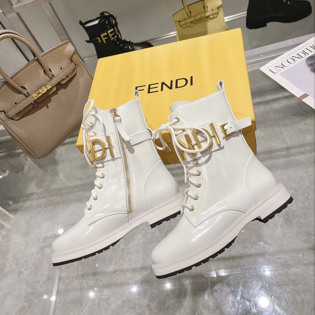 F Metal Accessories Women's Shiny Martin Boots