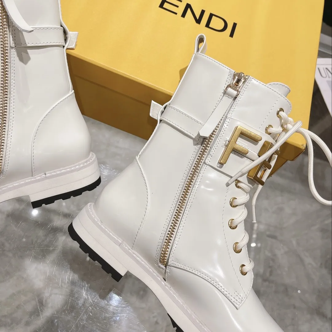 F Metal Accessories Women's Shiny Martin Boots