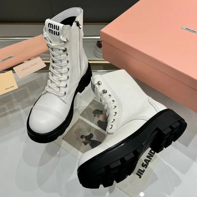 Thick soled leather boots