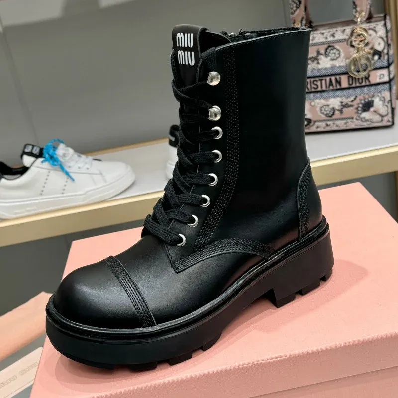 Thick soled leather boots