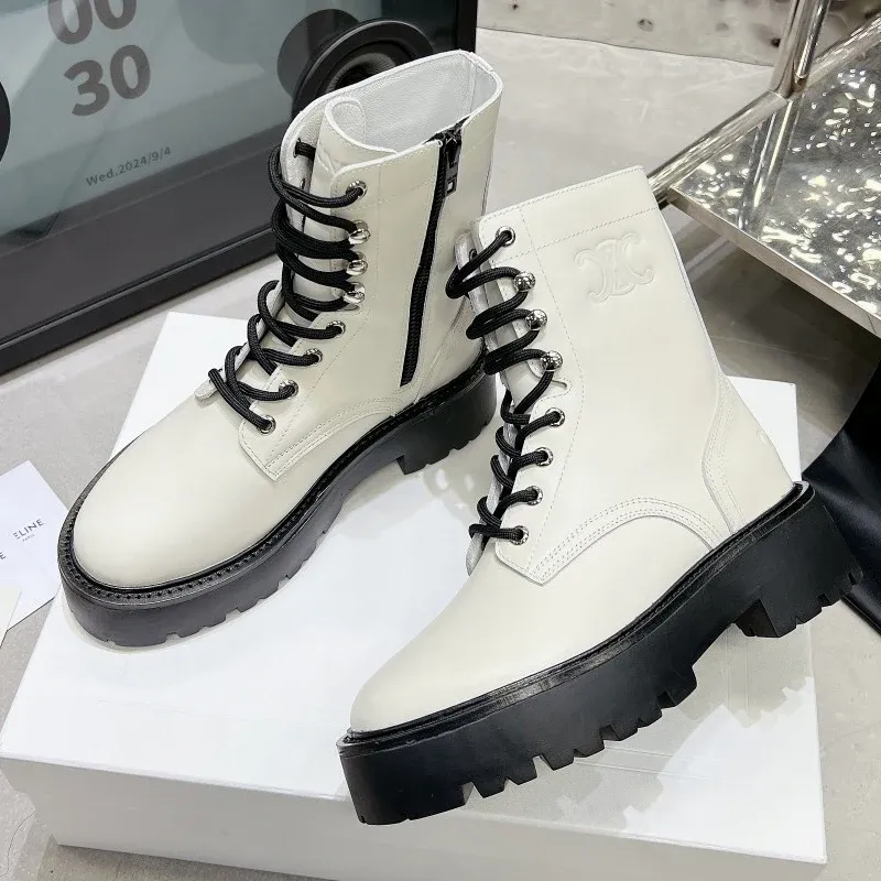 Thick soled leather boots