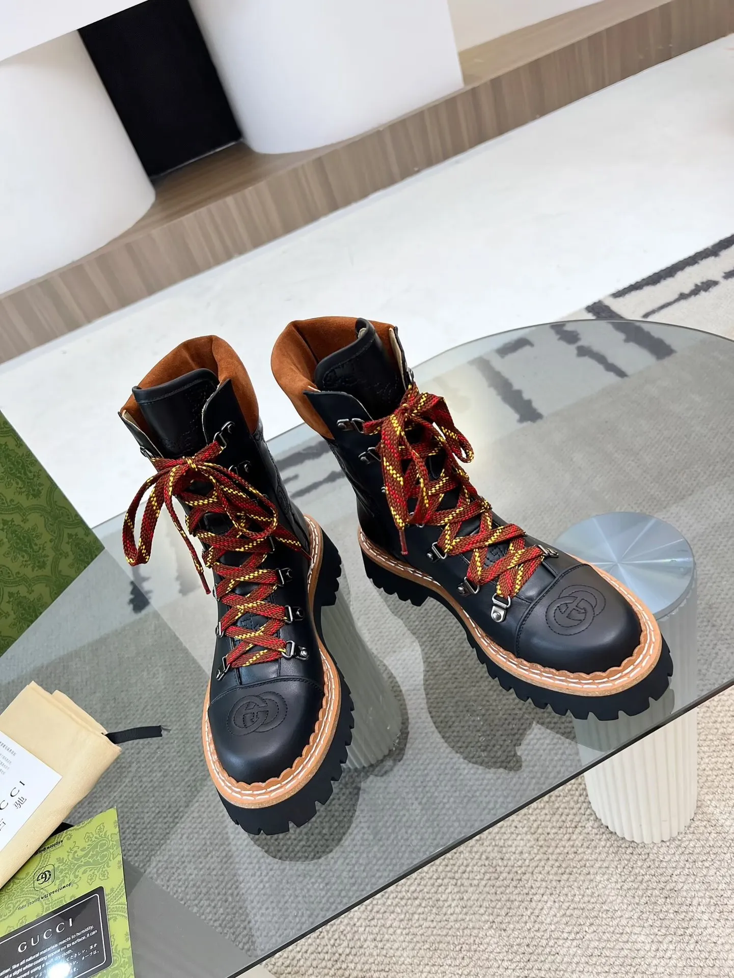 New Luxury G Retro Thick-soled Lace-up Boots