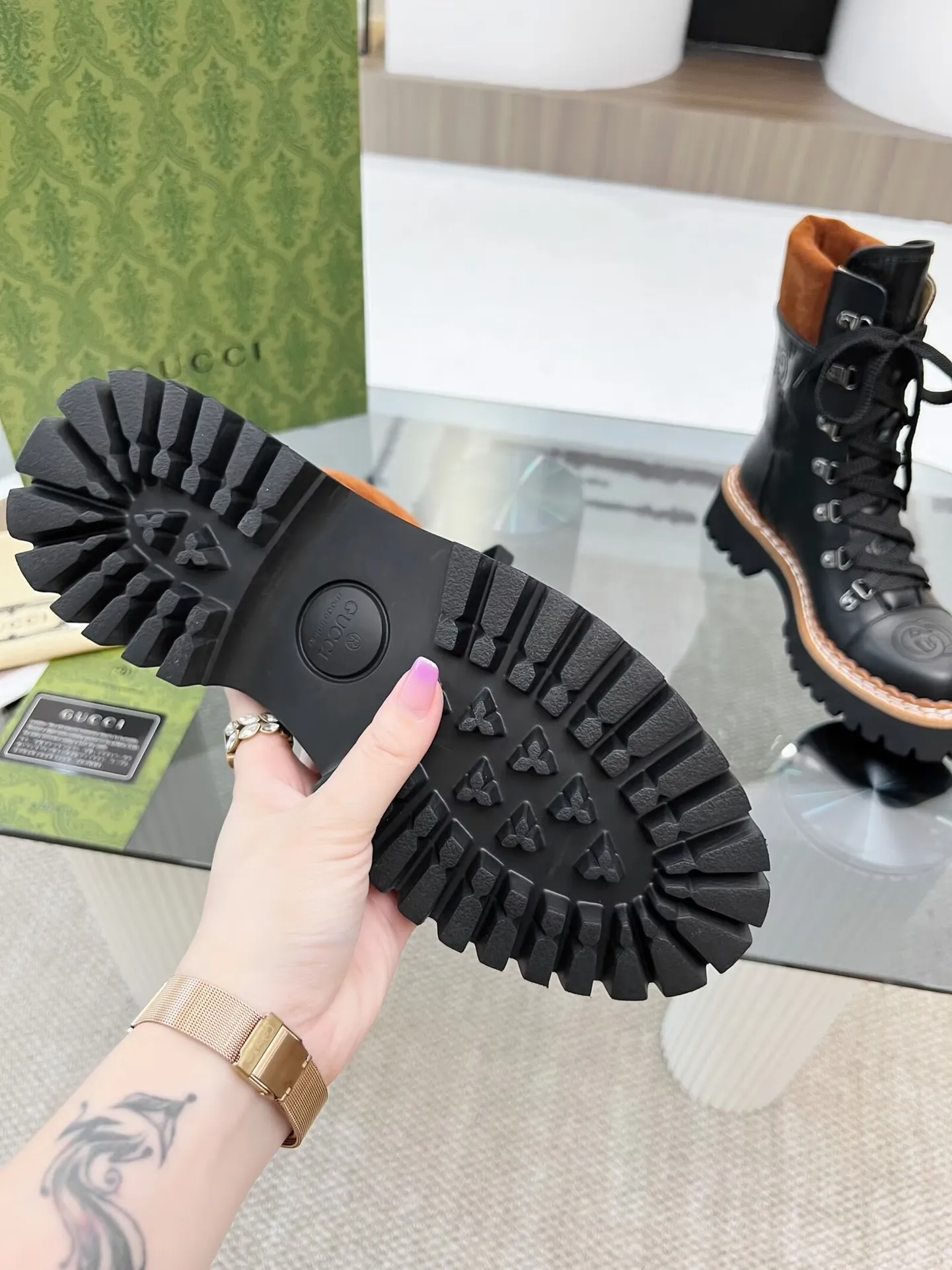 New Luxury G Retro Thick-soled Lace-up Boots