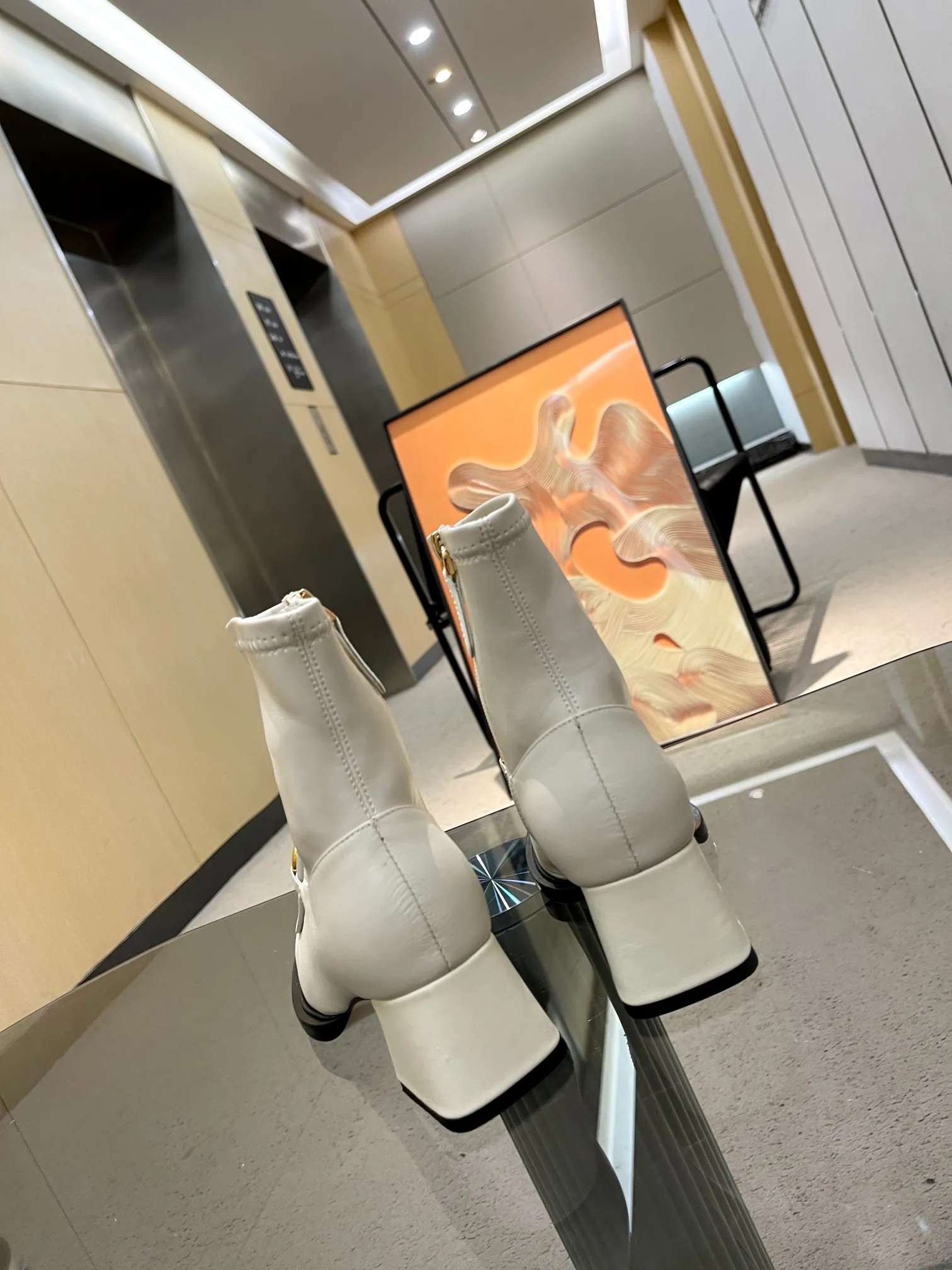 New Luxury Metal buckle high heel ankle boots