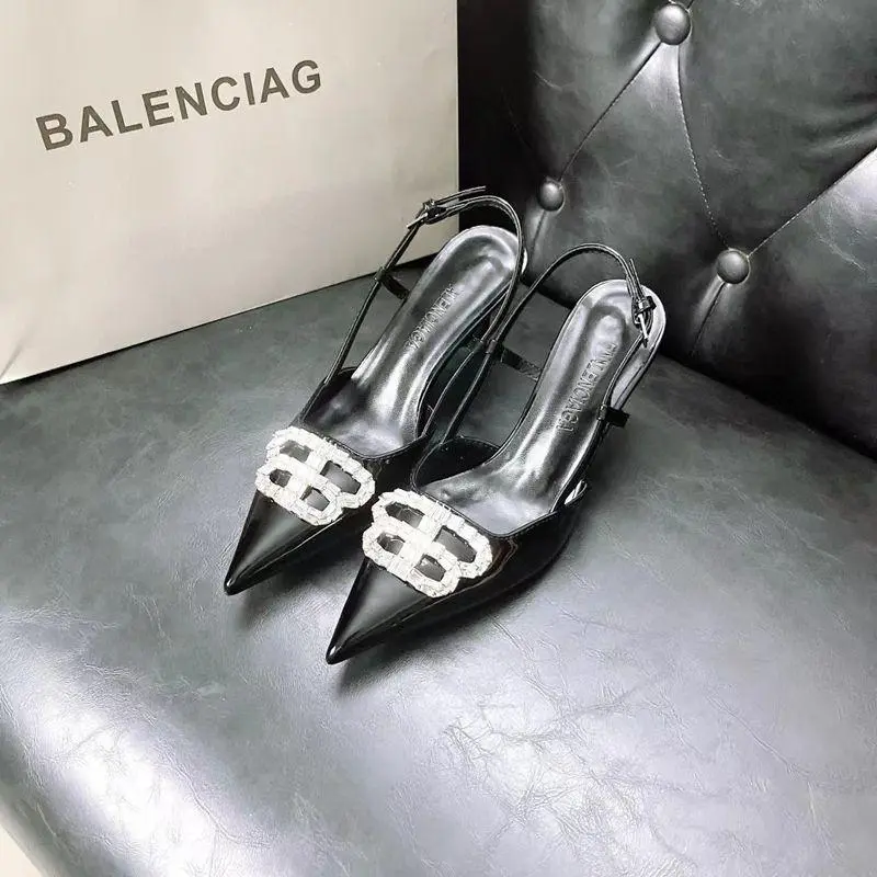 Fashion Rhinestone Toe Covered Sandals Pointed High Heels