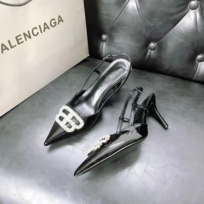 Fashion Rhinestone Toe Covered Sandals Pointed High Heels