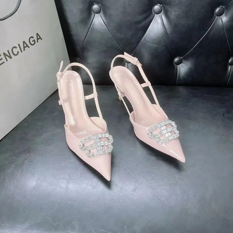 Fashion Rhinestone Toe Covered Sandals Pointed High Heels