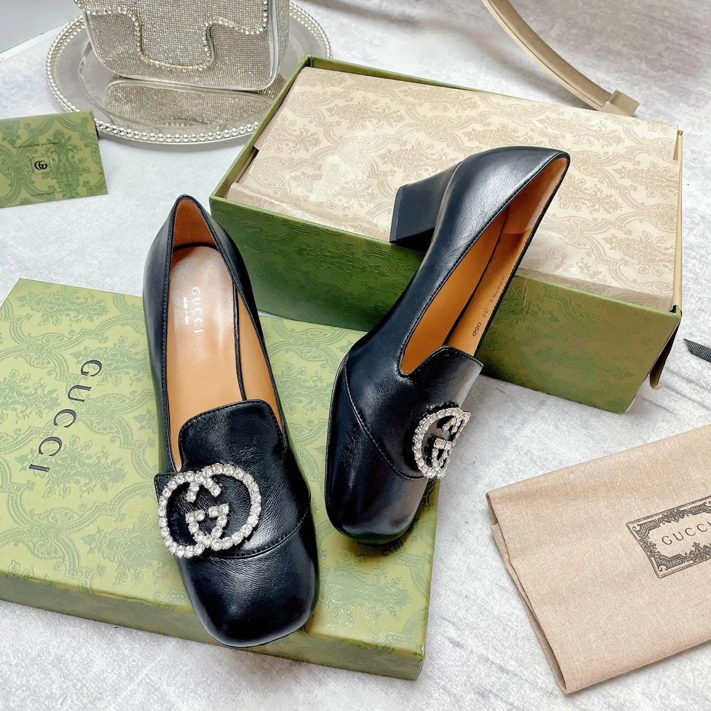 Women's Mid-Heel Pump With GG Logo Beige For Women GG