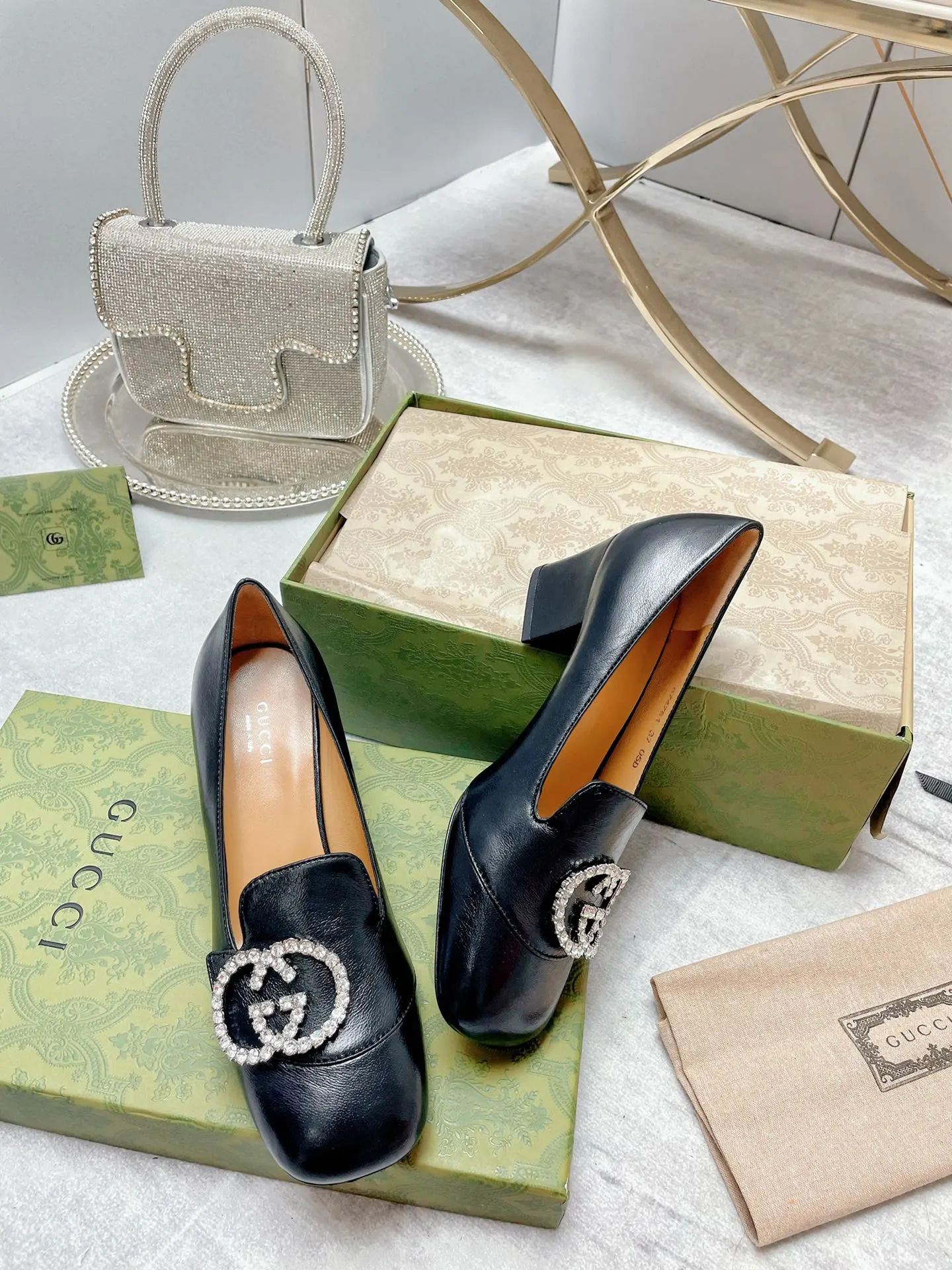 Women's Mid-Heel Pump With GG Logo Beige For Women GG