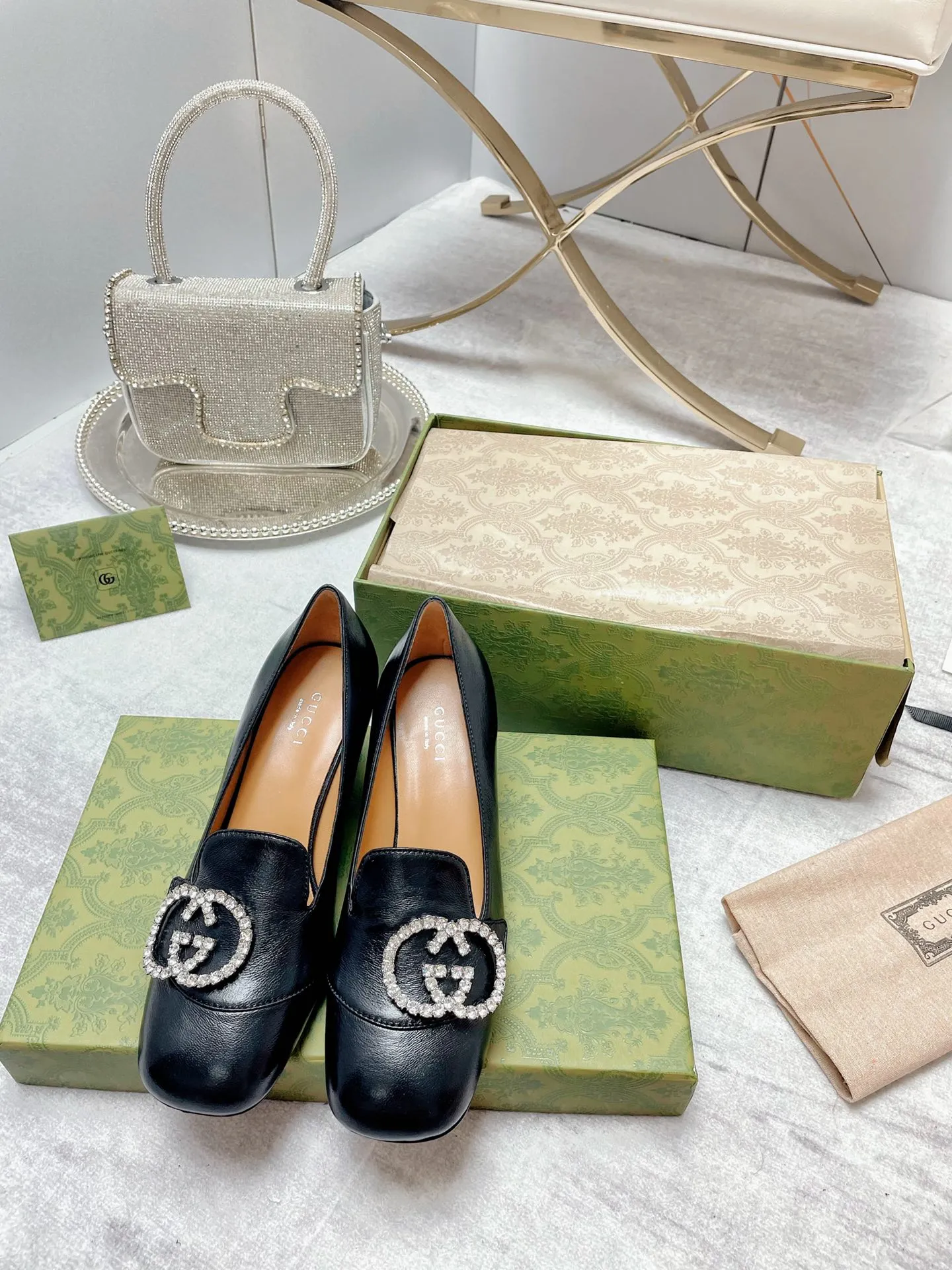 Women's Mid-Heel Pump With GG Logo Beige For Women GG