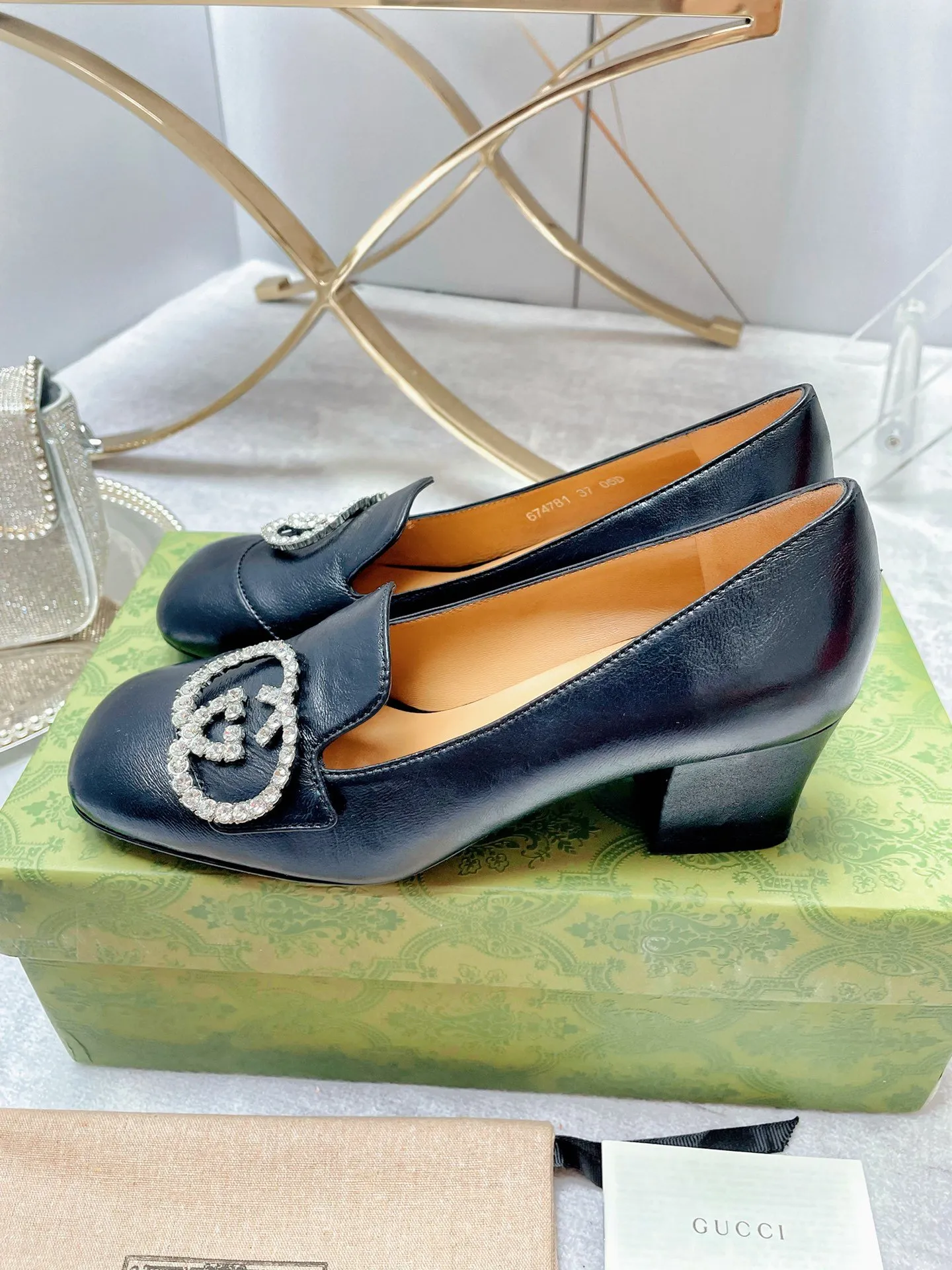 Women's Mid-Heel Pump With GG Logo Beige For Women GG