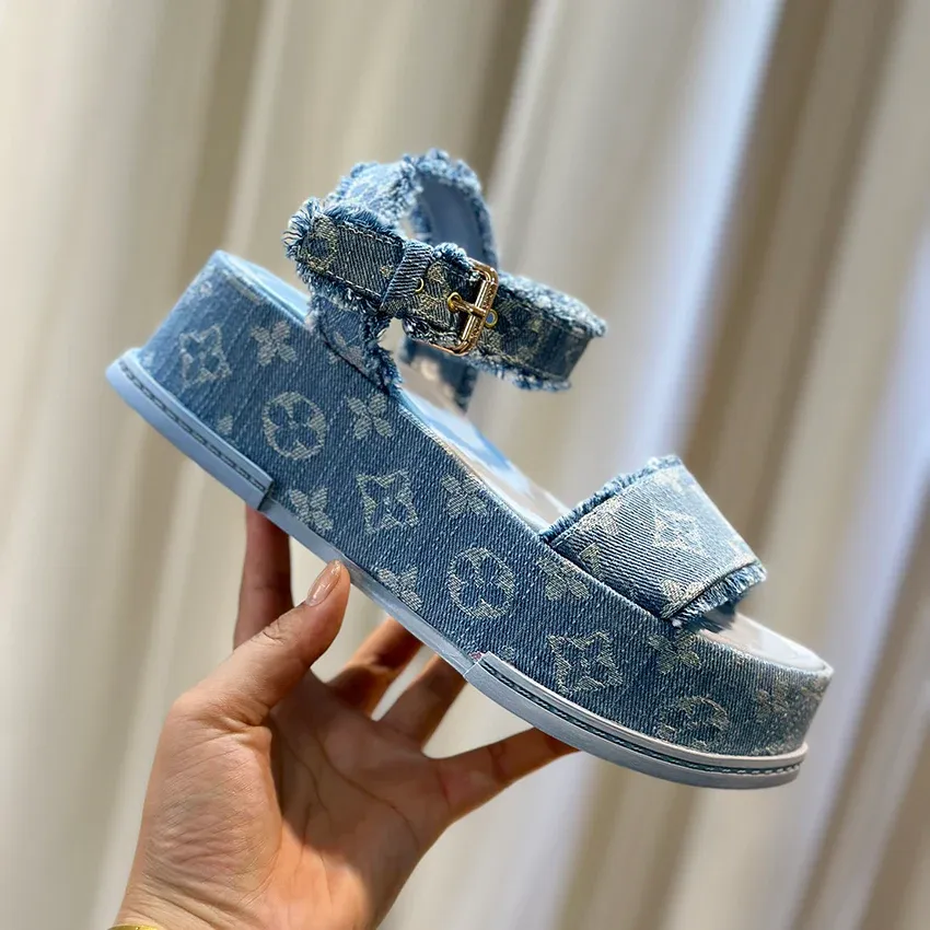 New fashionable denim casual sandals