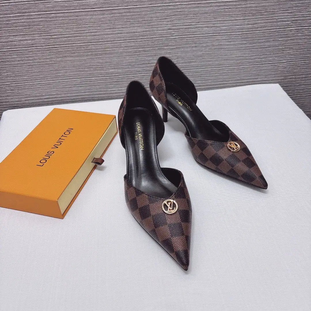Luxury old flower classic high heels shoes