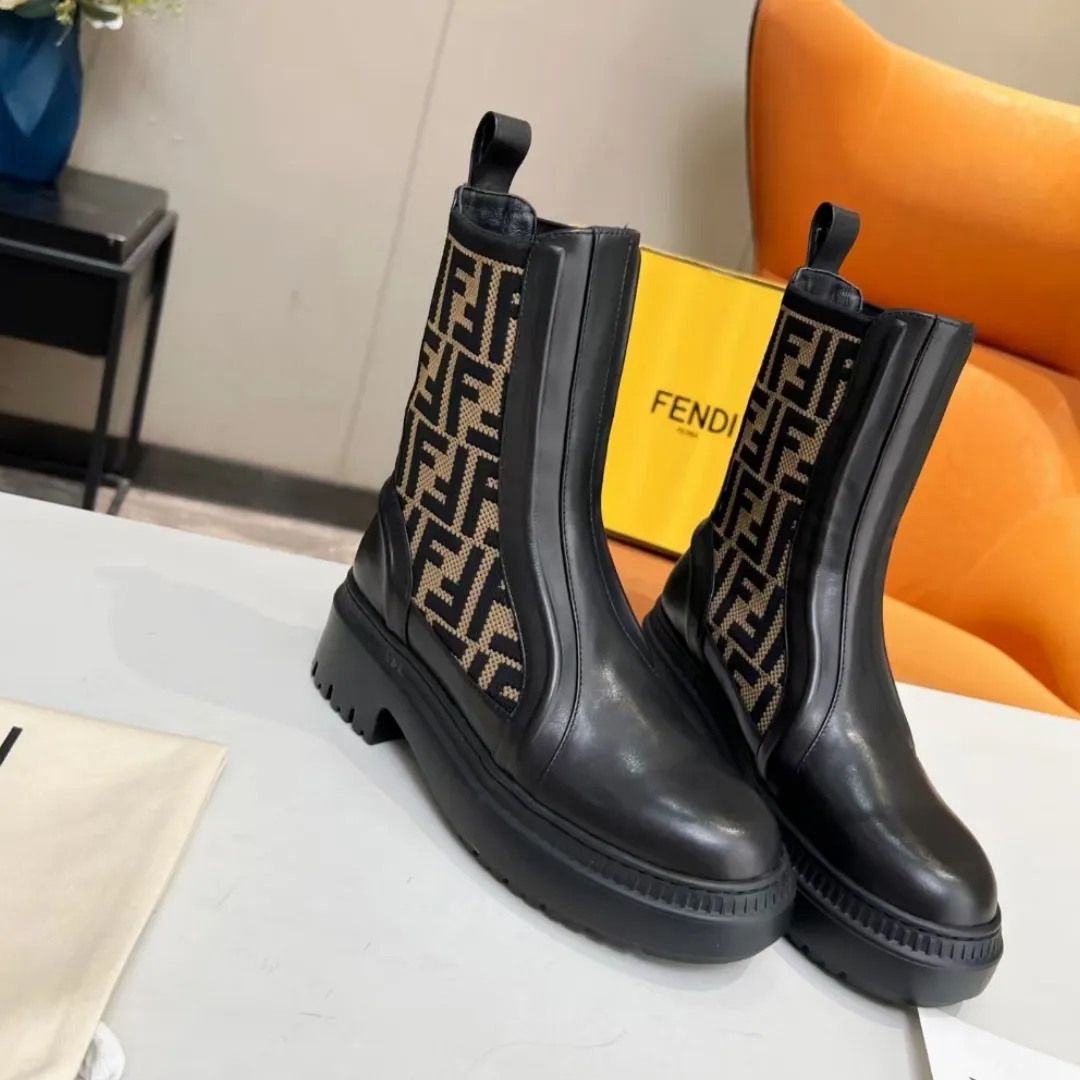 F Flying Woven Stitching Fashionable Martin Boots