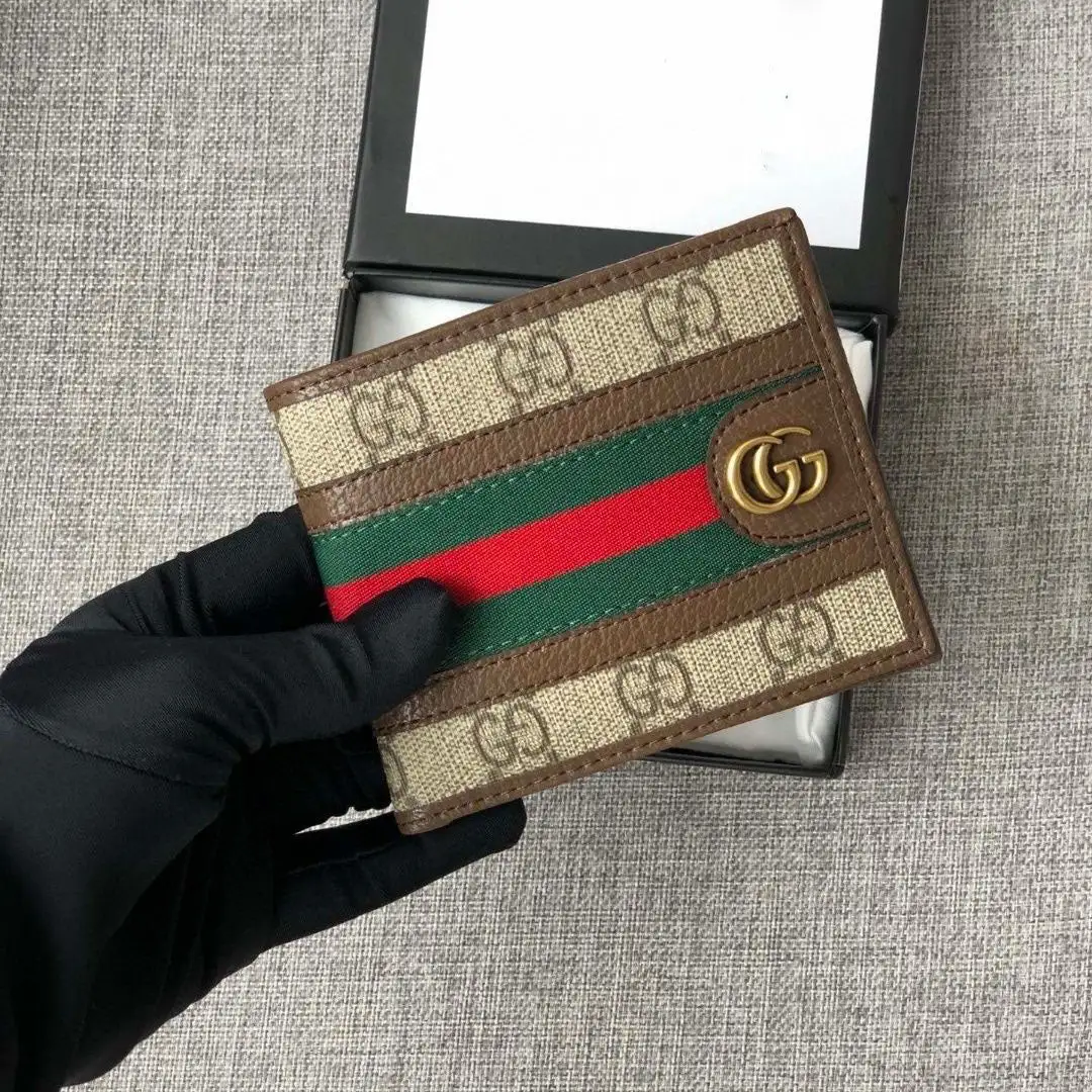 Classic Waterproof Fabric Tiger Head Wallet Genuine Leather Men's Compact Wallet