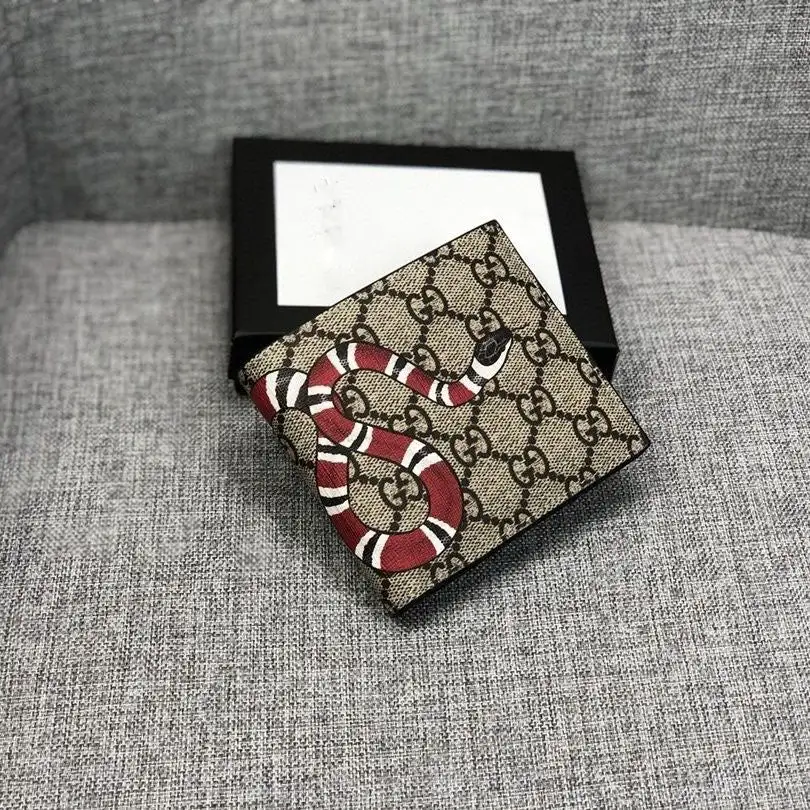 Classic Waterproof Fabric Tiger Head Wallet Genuine Leather Men's Compact Wallet