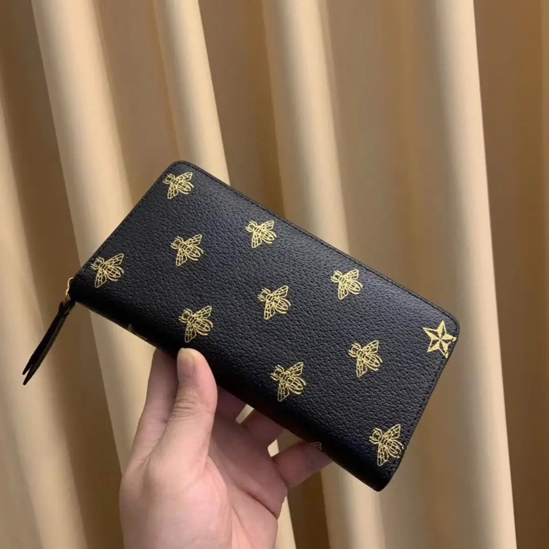 Men's New Wallet Men's Leather Long Wallet Zipper Bag